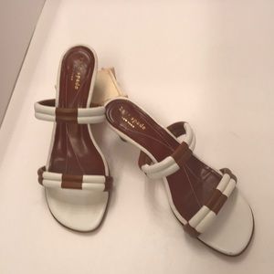 Kate Spade White and Brown Sandals
